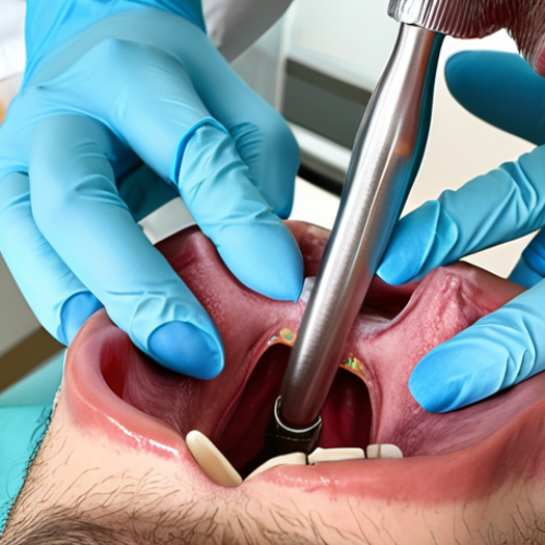Home 14 **A dentist performing a root canal procedure with modern equipment, showcasing the cleaning of complex tooth canals.**
