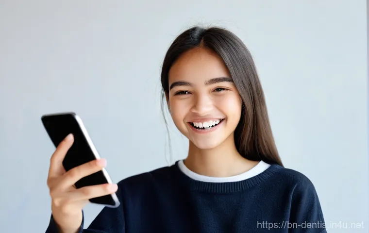 치과 교정 치료 전후 사진 촬영 팁 - No explicit content or suggestive elements."
**Prompt 3: Documenting Progress**
"A cheerful young ...