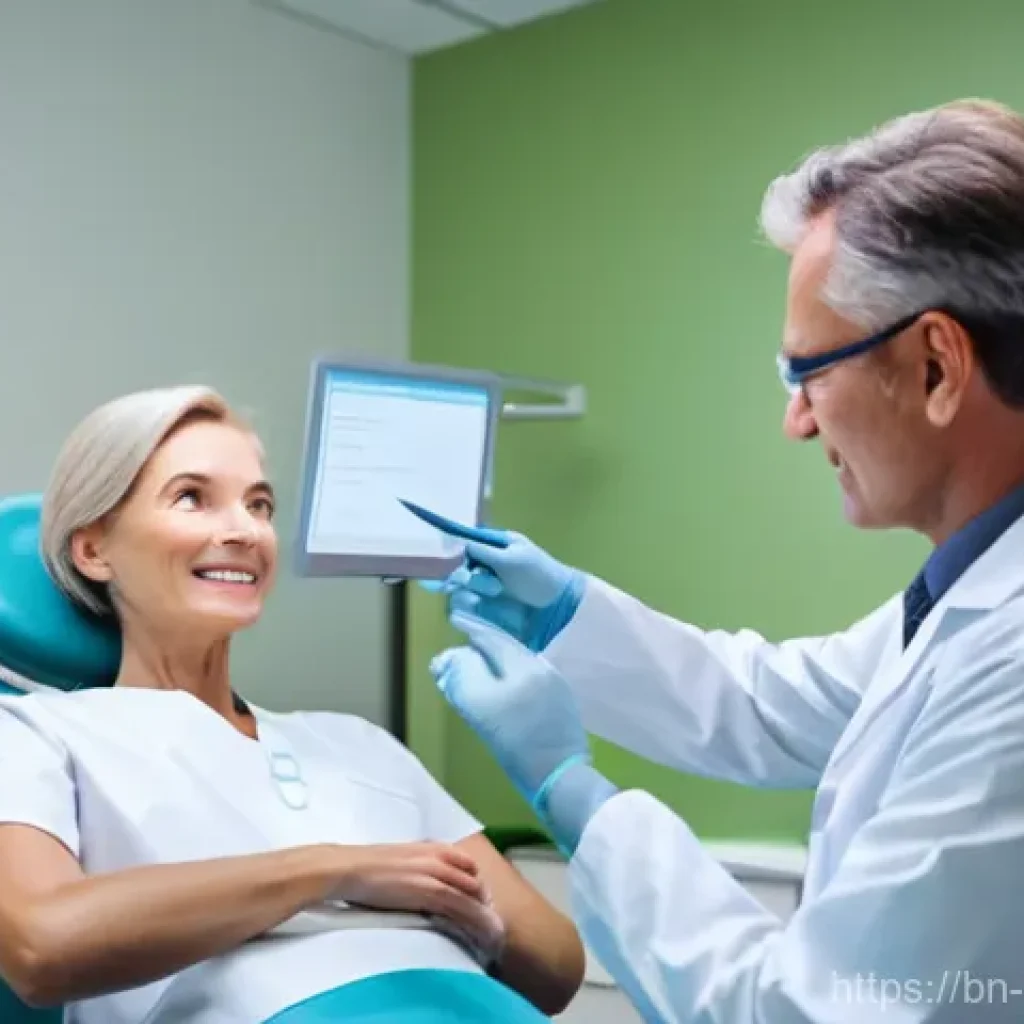 치과의사로서의 직업 윤리 - **Prompt 1: Empathetic Dentist-Patient Interaction**
"A warm, brightly lit dental office. A fema...