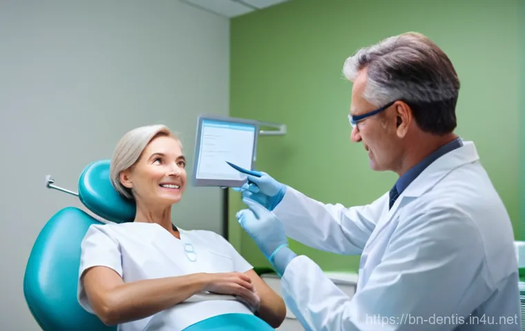 치과의사로서의 직업 윤리 - **Prompt 1: Empathetic Dentist-Patient Interaction**
"A warm, brightly lit dental office. A fema...